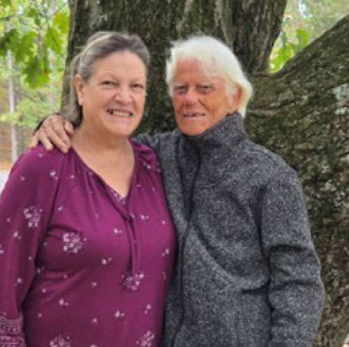Steuben Senior Services Fund Emy Lou Snyder and Senior Companion Janny Koster standing in front of tree in a park