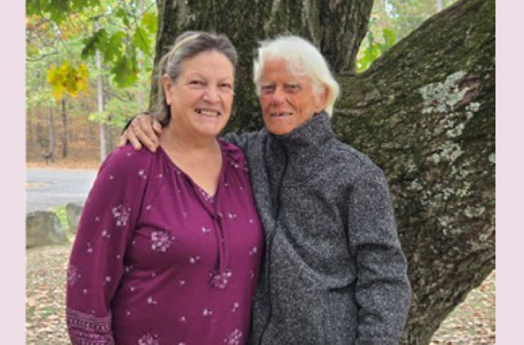 Steuben Senior Services Fund Emy Lou Snyder and Senior Companion Janny Koster standing in front of tree in a park